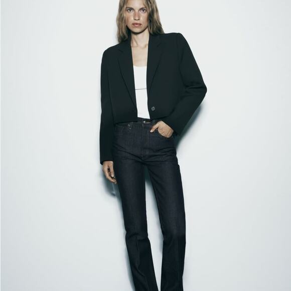 ZARA HIGH RISE BOOTCUT ZW COLLECTION JEANS - Picture 3 of 14